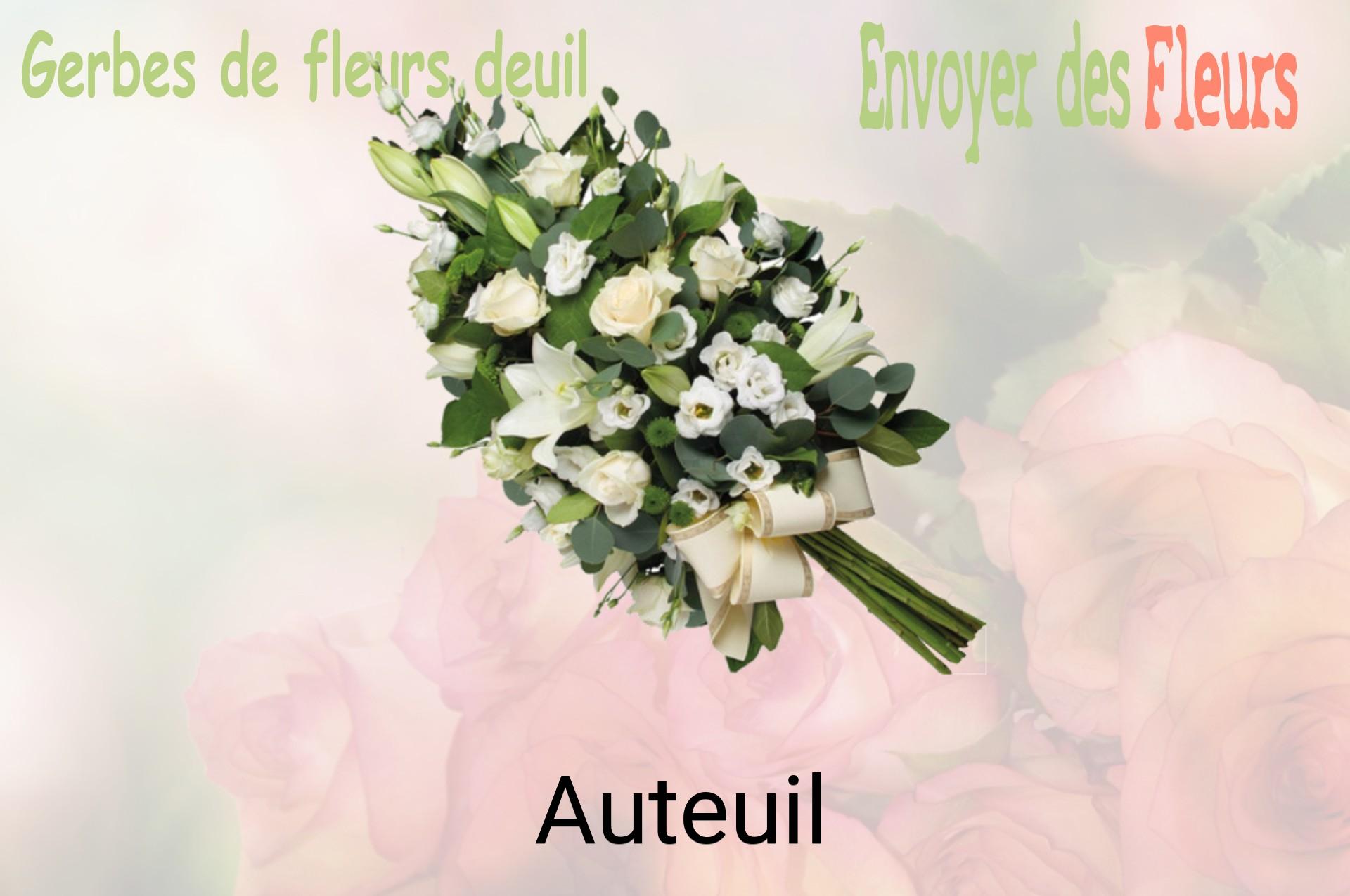 Gerbe de fleurs de deuil livrée à Auteuil